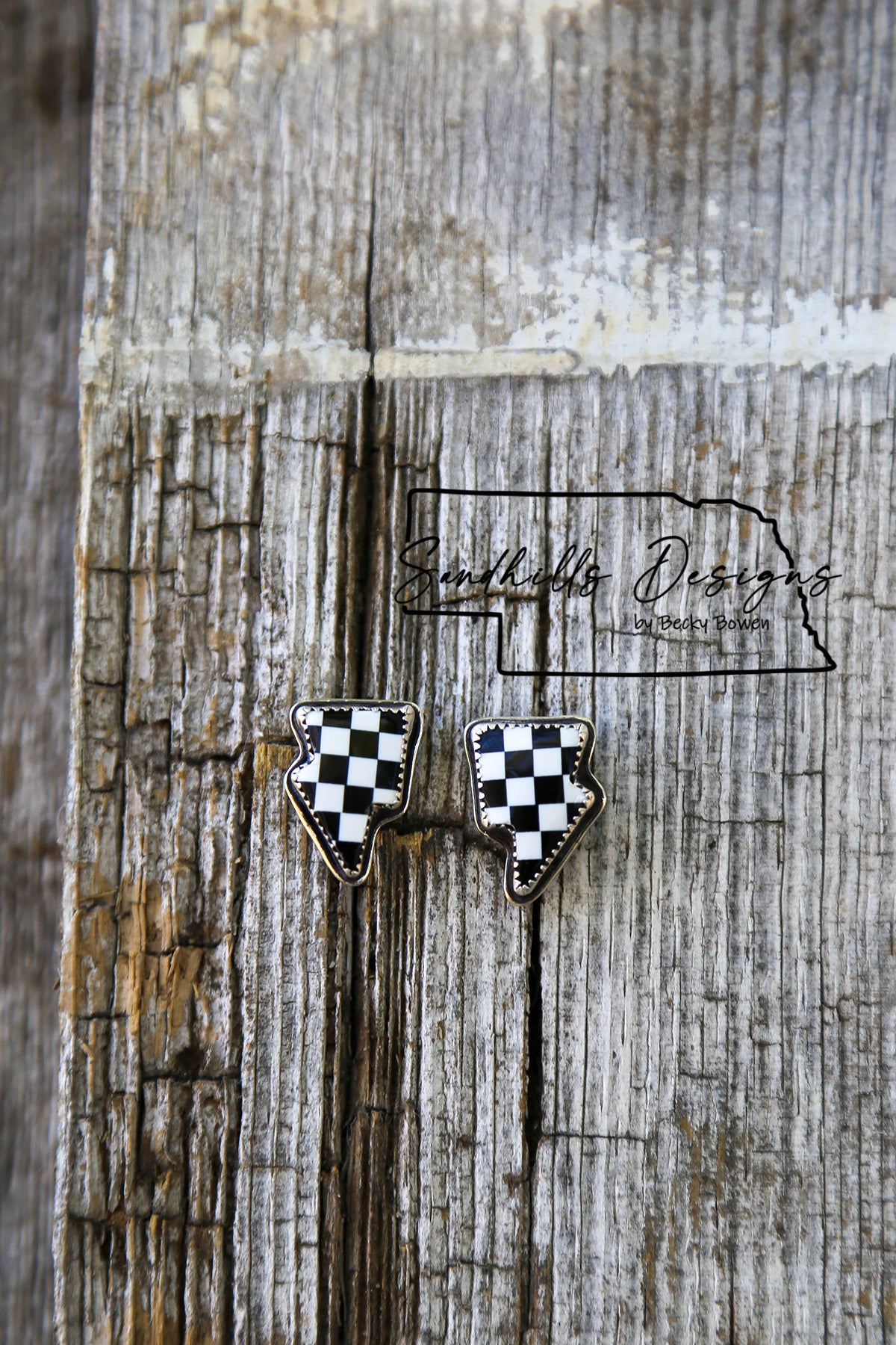 Checkered Bolt Earrings