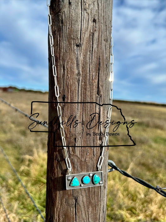 3 Stone Royston Bar Necklace