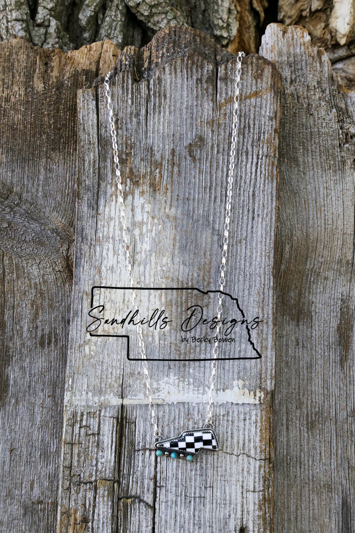 Checkered Bolt Necklace