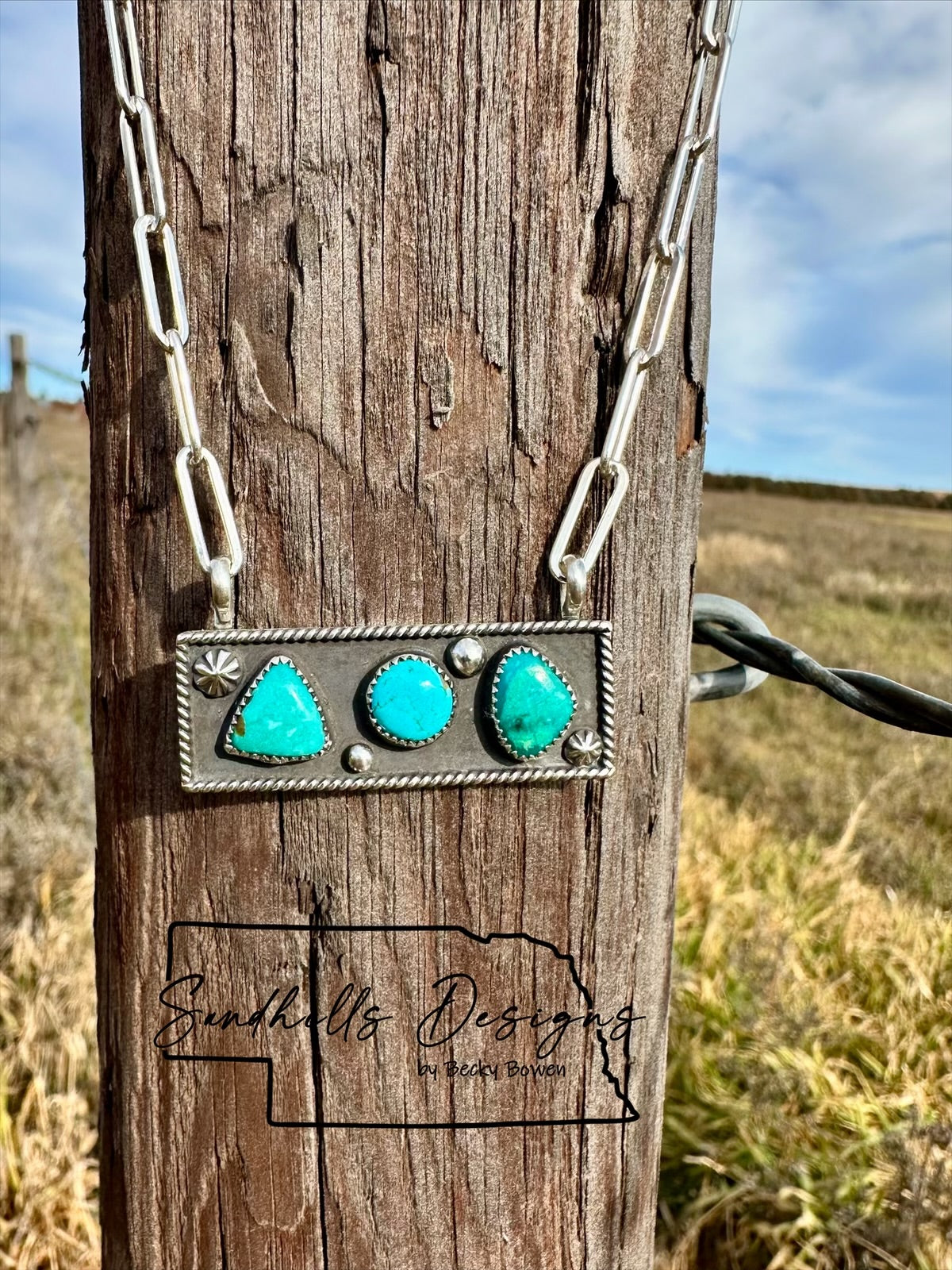 3 Stone Royston Bar Necklace