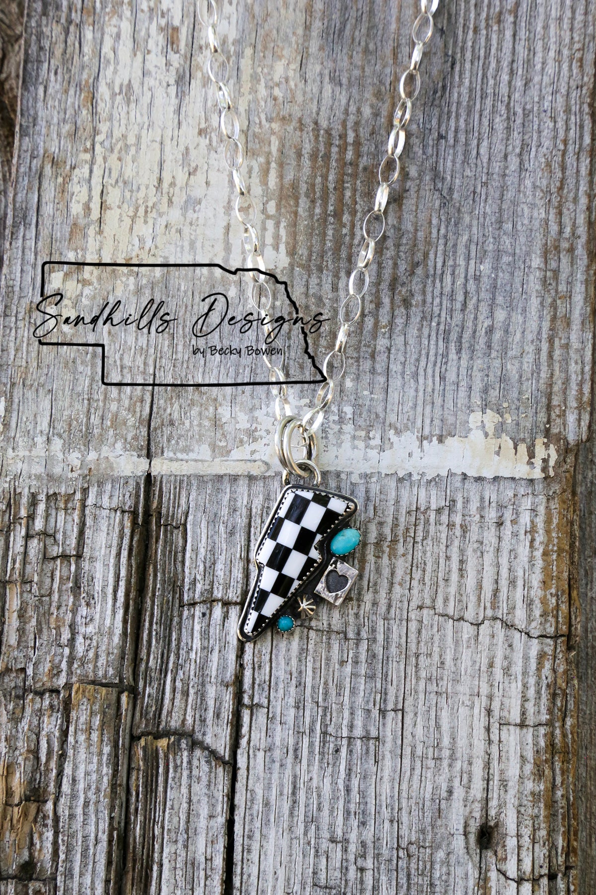 Ace High Checkered Bolt Necklace – Sandhills Designs