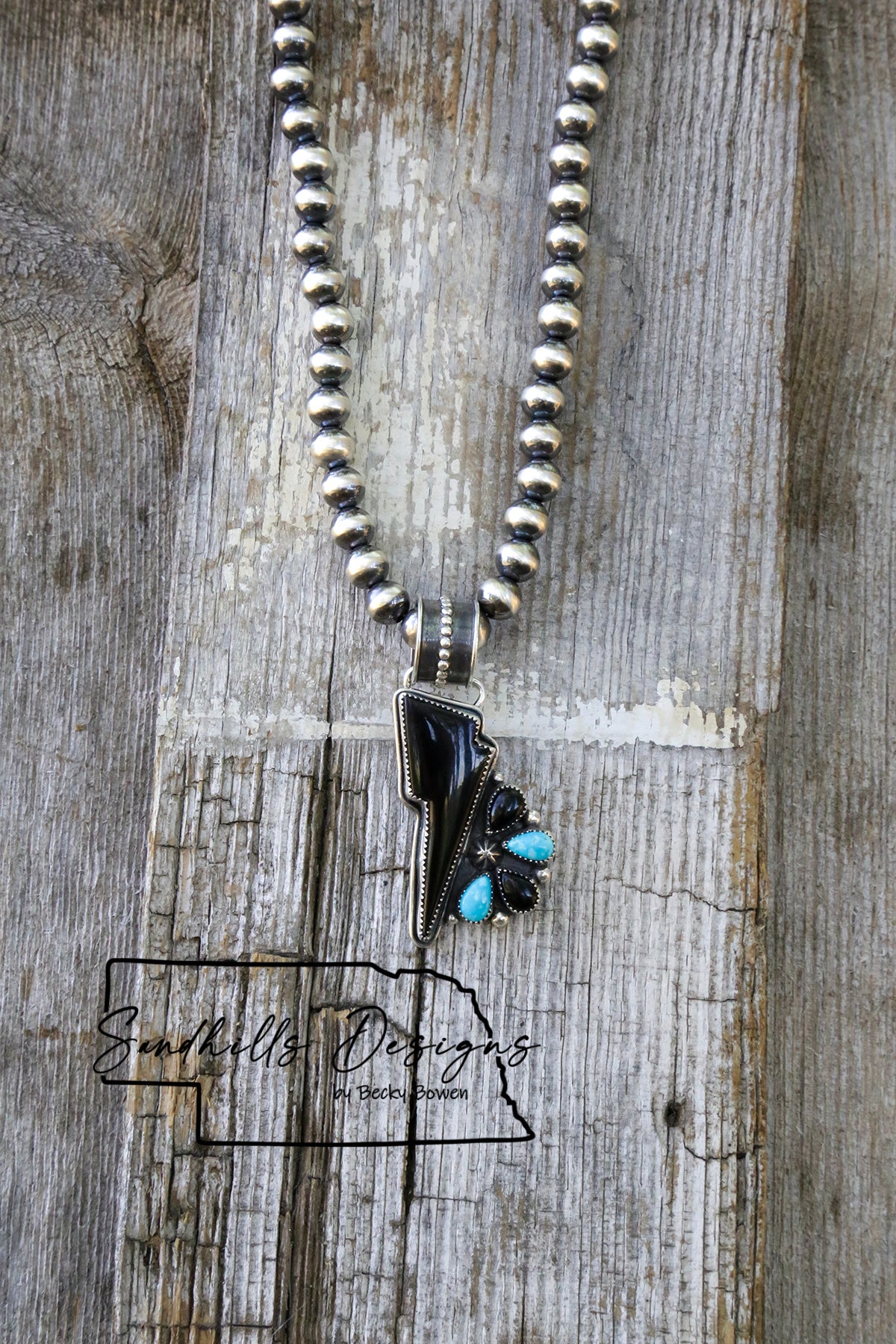 Jet Bolt with Cluster Pendant/Necklace
