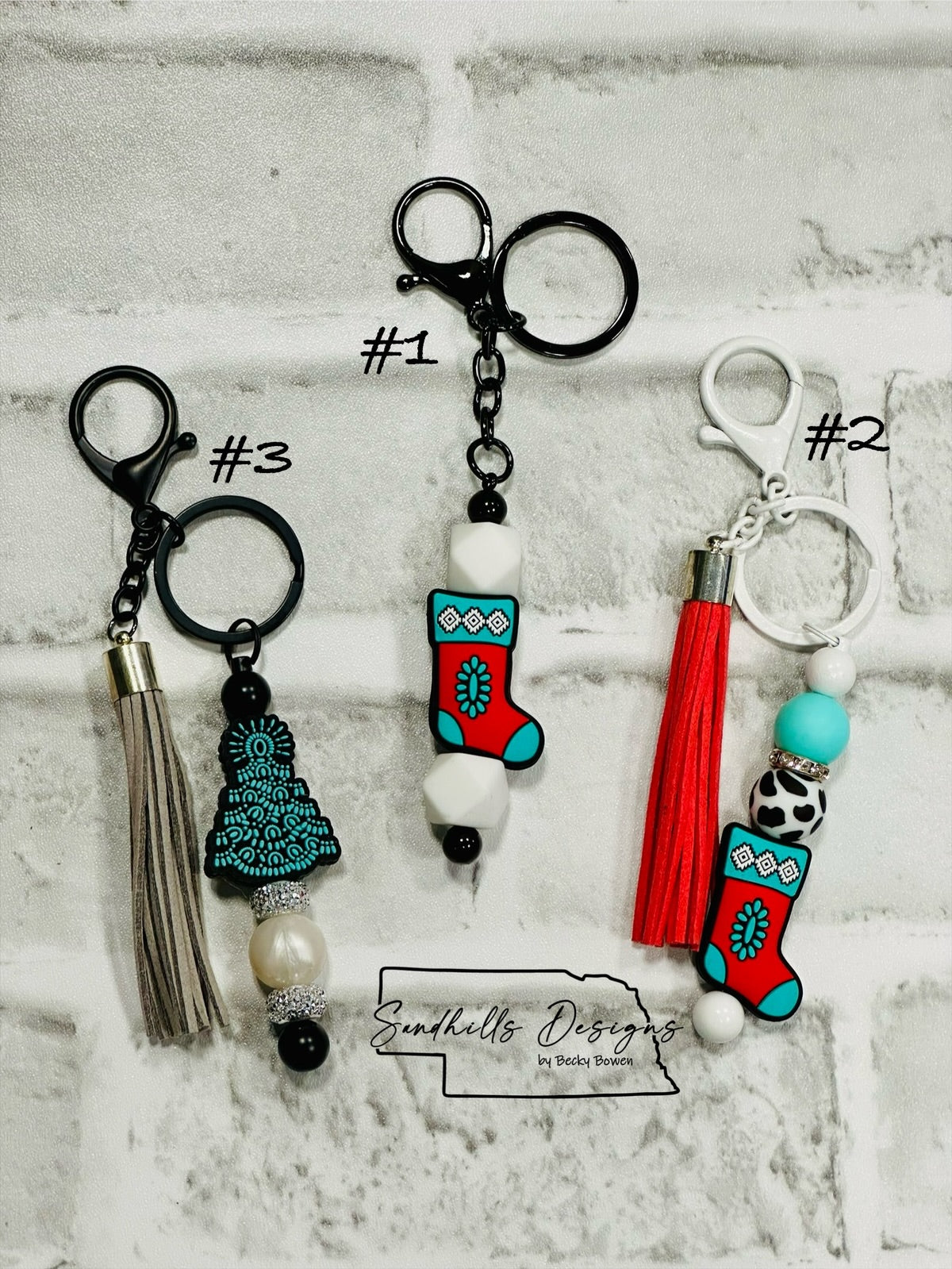 Western Christmas Keychains