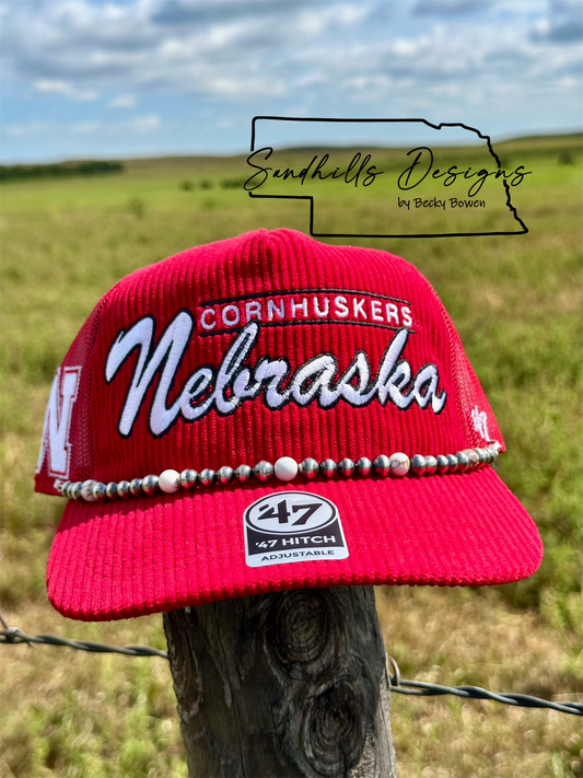 Red Husker Hat with Trucker Hat Chain